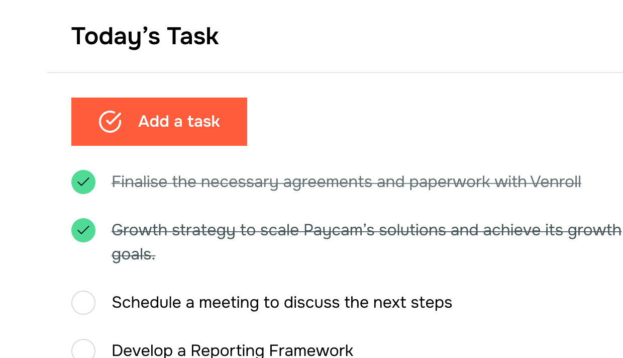 Tasks extract themselves
